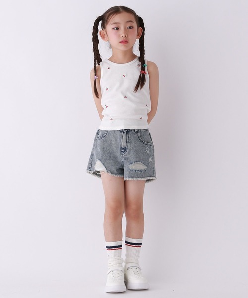 10C REPIPI（ジューシーレピピ）の「【10C REPIPI】ダメージデニムショートパンツ（デニムパンツ・キッズ・ブルー系その他/ライトブルー/ブラック・130cm/120cm/110cm）」の10枚目の写真