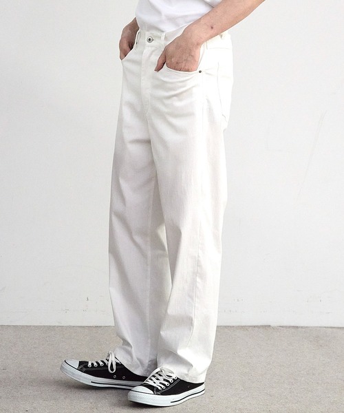 RATTLE TRAP(ラトルトラップ)の「ストレッチカツラギルーズストレートパンツ(チノパンツ・メンズ・ブラック/オフホワイト・M/L)」の5枚目の写真