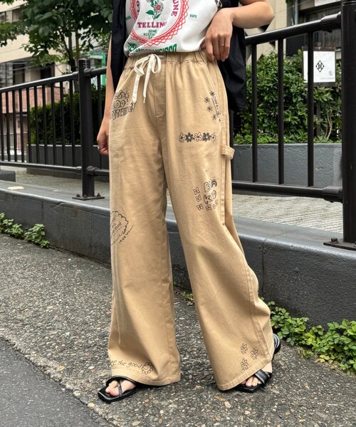 HELLO.SANFRANCISCO(ハローサンフランシスコ)の「【HELLO.SANFRANCISCO】マルチウェイ落書きサロペ(サロペット/オーバーオール・レディース・ベージュ・ONE SIZE)」の15枚目の写真