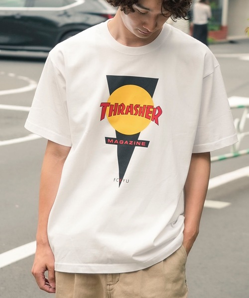 THRASHER(スラッシャー)の「FCKYU S/S T-SHIRTS THRASHERスラッシャーブランドロゴプリント半袖Tシャツ(Tシャツ/カットソー・メンズ・オフホワイト/サックスブルー/ホワイト/ダークブラウン/スモークグレー・MEDIUM/X-LARGE/LARGE)」の2枚目の写真