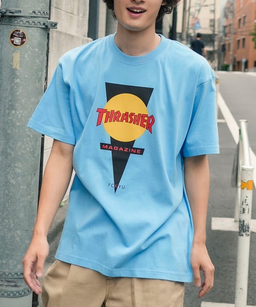 THRASHER(スラッシャー)の「FCKYU S/S T-SHIRTS THRASHERスラッシャーブランドロゴプリント半袖Tシャツ(Tシャツ/カットソー・メンズ・オフホワイト/サックスブルー/ホワイト/ダークブラウン/スモークグレー・MEDIUM/X-LARGE/LARGE)」の5枚目の写真