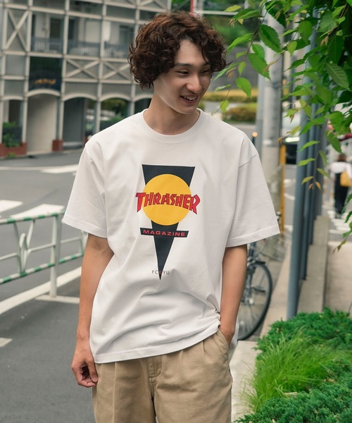 THRASHER(スラッシャー)の「FCKYU S/S T-SHIRTS THRASHERスラッシャーブランドロゴプリント半袖Tシャツ(Tシャツ/カットソー・メンズ・オフホワイト/サックスブルー/ホワイト/ダークブラウン/スモークグレー・MEDIUM/X-LARGE/LARGE)」の8枚目の写真