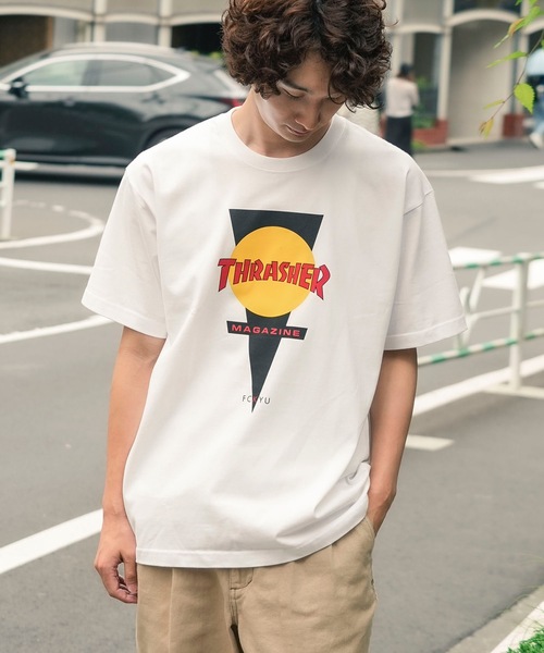 THRASHER(スラッシャー)の「FCKYU S/S T-SHIRTS THRASHERスラッシャーブランドロゴプリント半袖Tシャツ(Tシャツ/カットソー・メンズ・オフホワイト/サックスブルー/ホワイト/ダークブラウン/スモークグレー・MEDIUM/X-LARGE/LARGE)」の9枚目の写真
