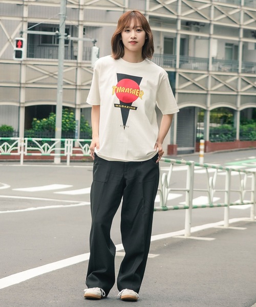 THRASHER(スラッシャー)の「FCKYU S/S T-SHIRTS THRASHERスラッシャーブランドロゴプリント半袖Tシャツ(Tシャツ/カットソー・メンズ・オフホワイト/サックスブルー/ホワイト/ダークブラウン/スモークグレー・MEDIUM/X-LARGE/LARGE)」の11枚目の写真