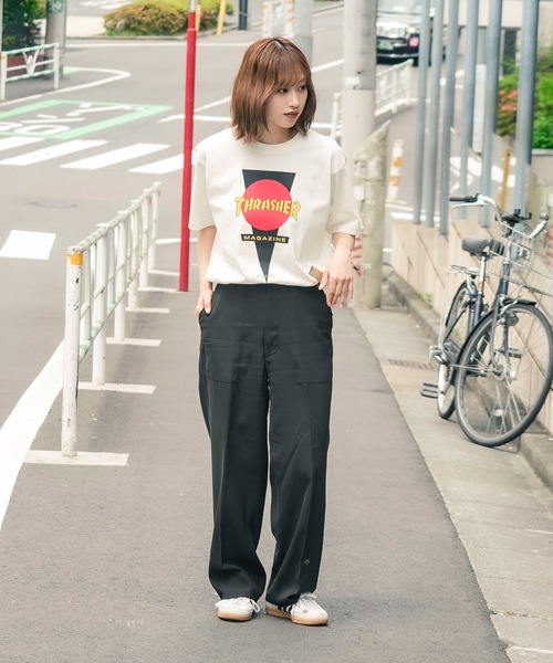 THRASHER(スラッシャー)の「FCKYU S/S T-SHIRTS THRASHERスラッシャーブランドロゴプリント半袖Tシャツ(Tシャツ/カットソー・メンズ・オフホワイト/サックスブルー/ホワイト/ダークブラウン/スモークグレー・MEDIUM/X-LARGE/LARGE)」の16枚目の写真
