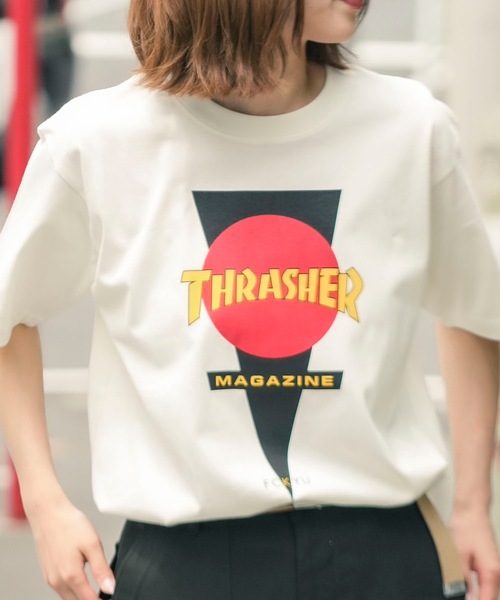 THRASHER(スラッシャー)の「FCKYU S/S T-SHIRTS THRASHERスラッシャーブランドロゴプリント半袖Tシャツ(Tシャツ/カットソー・メンズ・オフホワイト/サックスブルー/ホワイト/ダークブラウン/スモークグレー・MEDIUM/X-LARGE/LARGE)」の17枚目の写真