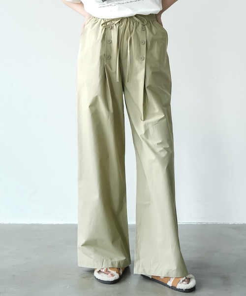 mili an deni(ミリアンデニ)の「フロントボタンワイドパンツ(その他パンツ・レディース・カーキ/ブルー・M)」の1枚目の写真