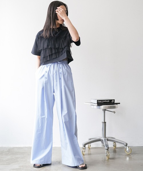 mili an deni(ミリアンデニ)の「フロントボタンワイドパンツ(その他パンツ・レディース・カーキ/ブルー・M)」の11枚目の写真