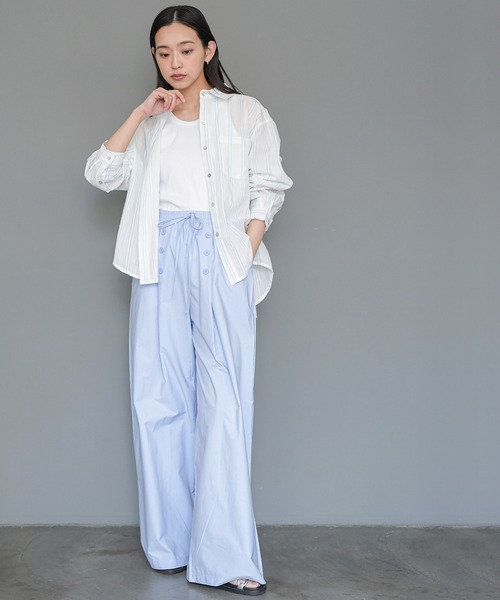 mili an deni(ミリアンデニ)の「フロントボタンワイドパンツ(その他パンツ・レディース・カーキ/ブルー・M)」の13枚目の写真