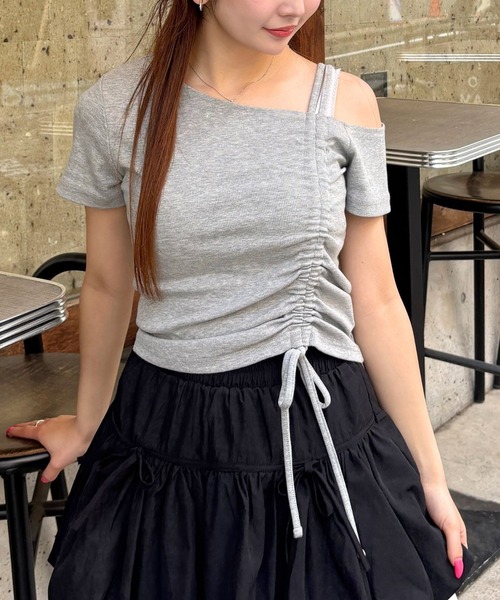 3.3 Field Trip （3.3フィールドトリップ）の「3.3 Field Trip／ヘンケイシャーリング半袖（Tシャツ/カットソー・レディース・グレー/ブルー/ブラック/ピンク・FREE）」の3枚目の写真