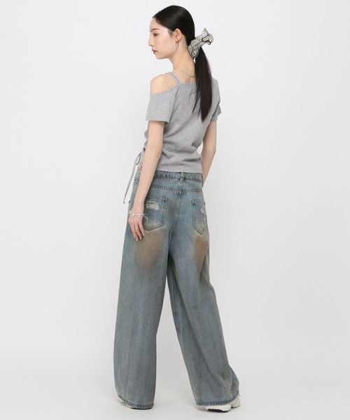 3.3 Field Trip （3.3フィールドトリップ）の「3.3 Field Trip／ヘンケイシャーリング半袖（Tシャツ/カットソー・レディース・グレー/ブルー/ブラック/ピンク・FREE）」の6枚目の写真