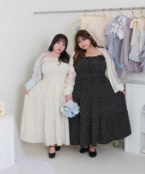 Louiosy(ルオシー)の「【大きいサイズ】アソートシャーリングティアードキャミワンピース(ワンピース・レディース・ホワイト系その他/ブラック系その他/ブラック・4L/X-LARGE/3L)」の15枚目の写真