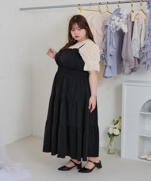Louiosy(ルオシー)の「【大きいサイズ】アソートシャーリングティアードキャミワンピース(ワンピース・レディース・ホワイト系その他/ブラック系その他/ブラック・4L/X-LARGE/3L)」の20枚目の写真