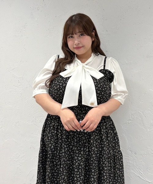Louiosy(ルオシー)の「【大きいサイズ】アソートシャーリングティアードキャミワンピース(ワンピース・レディース・ホワイト系その他/ブラック系その他/ブラック・4L/X-LARGE/3L)」の4枚目の写真