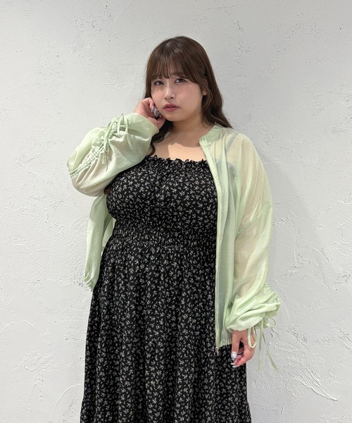 Louiosy(ルオシー)の「【大きいサイズ】アソートシャーリングティアードキャミワンピース(ワンピース・レディース・ホワイト系その他/ブラック系その他/ブラック・4L/X-LARGE/3L)」の9枚目の写真