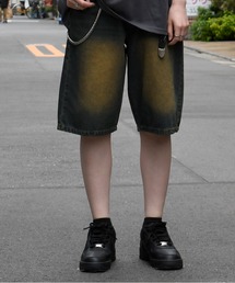 Anytime Songs | vintage like chain half denim pants/ヴィンテージ ライク チェーン付 ハーフデニムパンツ(デニムパンツ)