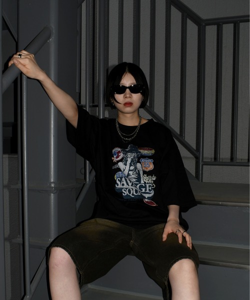 Anytime Songs（エニータイムソングス）の「vintage like chain half denim pants/ヴィンテージ ライク チェーン付 ハーフデニムパンツ（デニムパンツ・メンズ・ブラック/ネイビー・M/L/XL）」の3枚目の写真