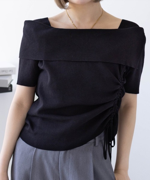 Drawer 半袖ニット ダイヤ柄半袖ニット | PROPORTION BODY DRESSING