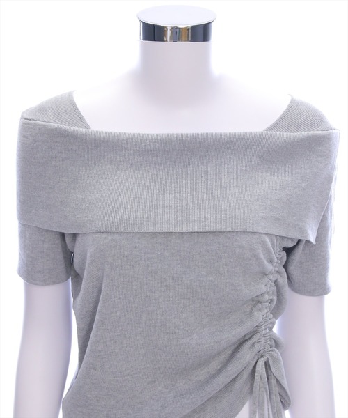 clear（クリア）の「サイドドロスト半袖ニットトップス[着回し力抜群 大人 カジュアル 夏ニット]（ニット/セーター・レディース・アイボリー/ライトピンク/ブラック/レッド/ライトグレー/チャコールグレー/ブラウン・F）」の15枚目の写真