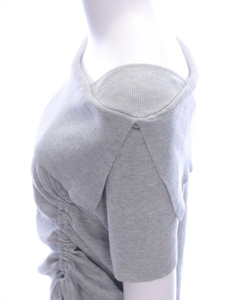 clear（クリア）の「サイドドロスト半袖ニットトップス[着回し力抜群 大人 カジュアル 夏ニット]（ニット/セーター・レディース・アイボリー/ライトピンク/ブラック/レッド/ライトグレー/チャコールグレー/ブラウン・F）」の17枚目の写真