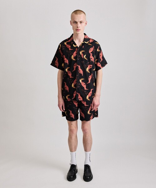 Saturdays NYC(サタデーズ ニューヨークシティ )の「Canty Open Collar Bird Printed SS Shirt(シャツ/ブラウス・メンズ・イエロー/ブラック・L/M/S/XL/X-SMALL)」の10枚目の写真