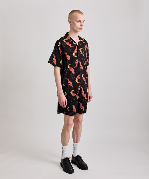 Saturdays NYC(サタデーズ ニューヨークシティ )の「Canty Open Collar Bird Printed SS Shirt(シャツ/ブラウス・メンズ・イエロー/ブラック・L/M/S/XL/X-SMALL)」の9枚目の写真