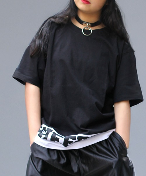 セール】裾切り替えデザインロゴBIGTEE（Tシャツ/カットソー