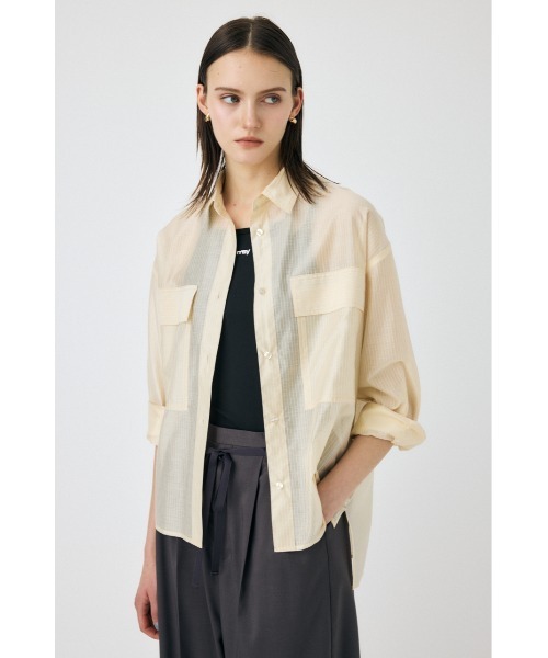 MOUSSY(マウジー)の「【セットアップ対応】RIP MILITARY シャツ(シャツ/ブラウス・レディース・ブラック/アイボリー/カーキ・FREE)」の3枚目の写真