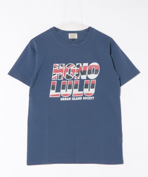 URBAN ISLAND SOCIETY(アーバンアイランドソサエティ)の「【URBAN ISLAND SOCIETY/アーバンアイランドソサエティ】HAWAII FLAG HONOLULU S/S TEE / ホノルルプリント半袖T-シャツ(Tシャツ/カットソー・メンズ・ホワイト/ネイビー/グレー・SMALL/MEDIUM/LARGE/X-LARGE)」の4枚目の写真