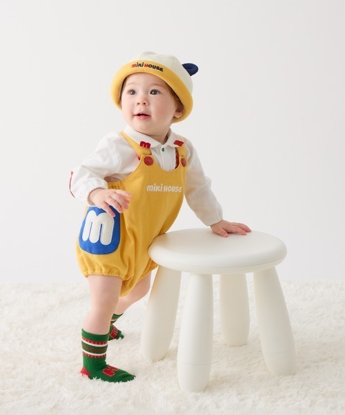 【新作】ミキハウス ロンパース & 帽子 ロゴロンパース（ロンパース）｜MIKI HOUSE（ミキハウス）の