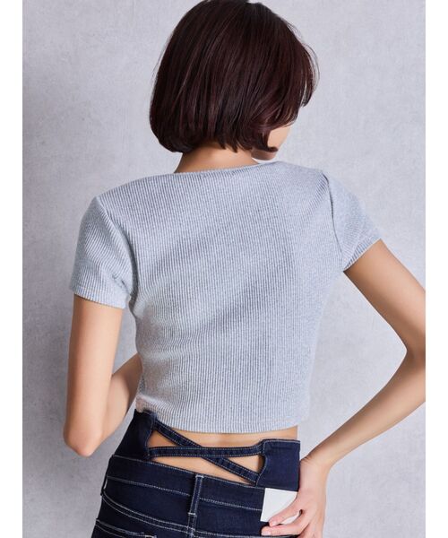 ハーフスリーブGDロゴラインストーンテレコトップス（Tシャツ