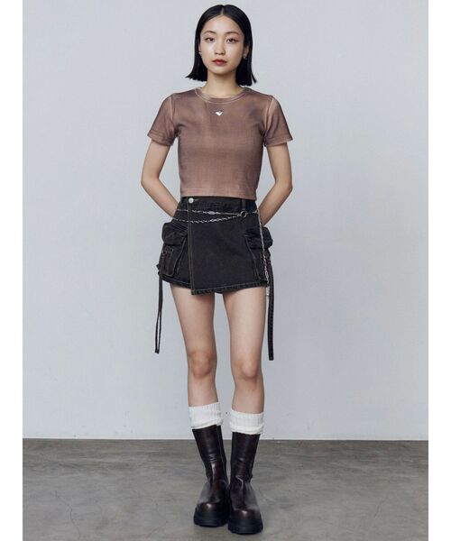 EMODA（エモダ）の「カーゴラップショートパンツ（スカート・レディース・ブラック/ライトブルー/インディゴブルー・SMALL/MEDIUM）」の18枚目の写真