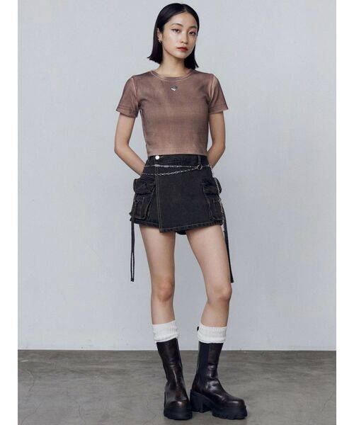 EMODA（エモダ）の「カーゴラップショートパンツ（スカート・レディース・ブラック/ライトブルー/インディゴブルー・SMALL/MEDIUM）」の19枚目の写真