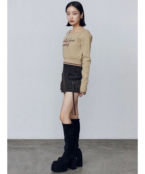 EMODA（エモダ）の「カーゴラップショートパンツ（スカート・レディース・ブラック/ライトブルー/インディゴブルー・SMALL/MEDIUM）」の21枚目の写真