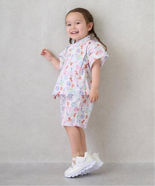 petit main（プティマイン）の「【WEB限定/リンク】girlsアソート甚平（浴衣・キッズ・アイボリー/ピンク・100cm/130cm/110cm/90cm/120cm/80ｃｍ）」の4枚目の写真