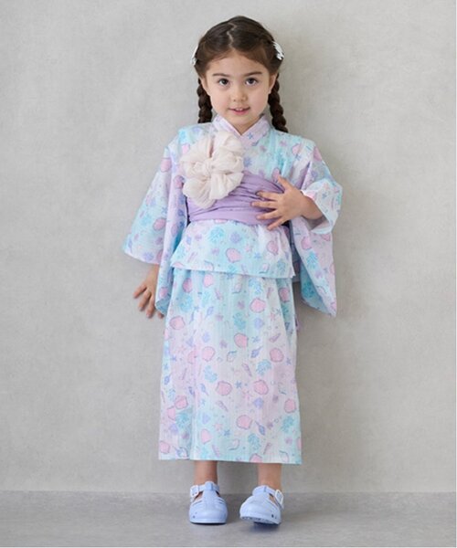 petit main（プティマイン）の「【WEB限定/リンク】girlsアソート甚平（浴衣・キッズ・アイボリー/ピンク・100cm/130cm/110cm/90cm/120cm/80ｃｍ）」の7枚目の写真