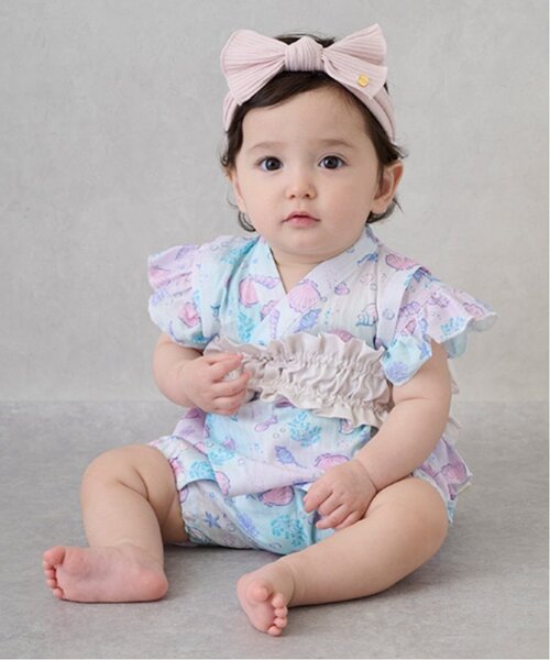 petit main（プティマイン）の「【WEB限定/リンク】girlsアソート甚平（浴衣・キッズ・アイボリー/ピンク・100cm/130cm/110cm/90cm/120cm/80ｃｍ）」の8枚目の写真