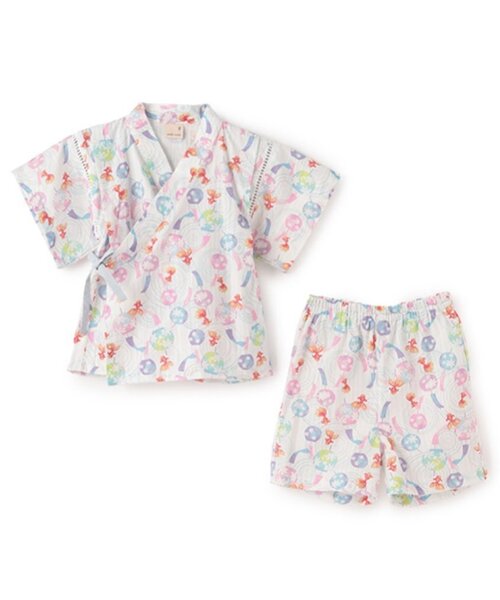 petit main（プティマイン）の「【WEB限定/リンク】girlsアソート甚平（浴衣・キッズ・アイボリー/ピンク・100cm/130cm/110cm/90cm/120cm/80ｃｍ）」の13枚目の写真