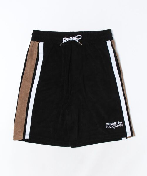 L.H.P（エルエイチピー）の「COMME des FUCKDOWN/コム デ ファックダウン/VELOR SHORTS（その他パンツ・メンズ・ベージュ/ブラック・XL/L/M）」の2枚目の写真