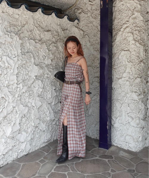 TEEN BOOP(ティーンブープ)の「チェックスリットボタンスカート(スカート・レディース・ネイビー/レッド・FREE)」の7枚目の写真