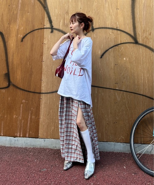 TEEN BOOP(ティーンブープ)の「チェックスリットボタンスカート(スカート・レディース・ネイビー/レッド・FREE)」の14枚目の写真