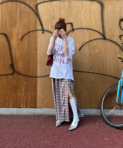 TEEN BOOP(ティーンブープ)の「チェックスリットボタンスカート(スカート・レディース・ネイビー/レッド・FREE)」の15枚目の写真