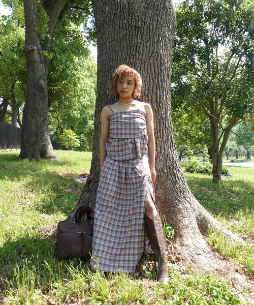 TEEN BOOP(ティーンブープ)の「チェックスリットボタンスカート(スカート・レディース・ネイビー/レッド・FREE)」の10枚目の写真