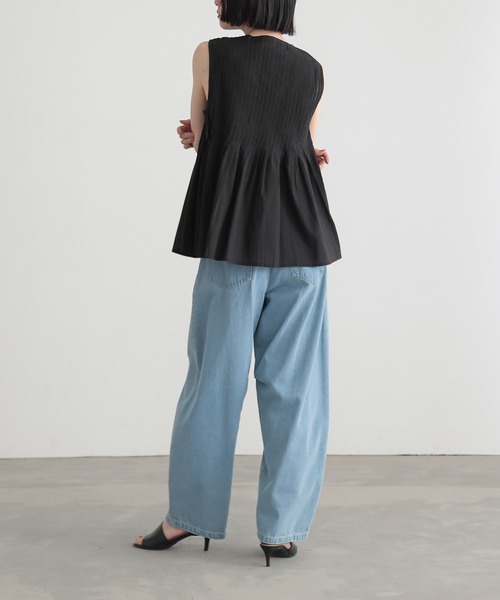 for/c(フォーシー)の「インド綿ピンタックブラウス【オーガニックコットン】(シャツ/ブラウス・レディース・オフホワイト/ブラック/チャコール・M/L)」の11枚目の写真