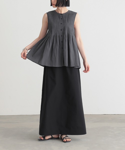 for/c(フォーシー)の「インド綿ピンタックブラウス【オーガニックコットン】(シャツ/ブラウス・レディース・オフホワイト/ブラック/チャコール・M/L)」の15枚目の写真