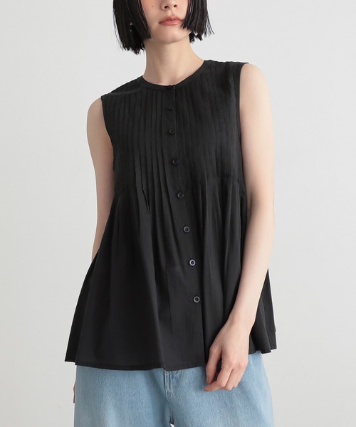 for/c(フォーシー)の「インド綿ピンタックブラウス【オーガニックコットン】(シャツ/ブラウス・レディース・オフホワイト/ブラック/チャコール・M/L)」の5枚目の写真