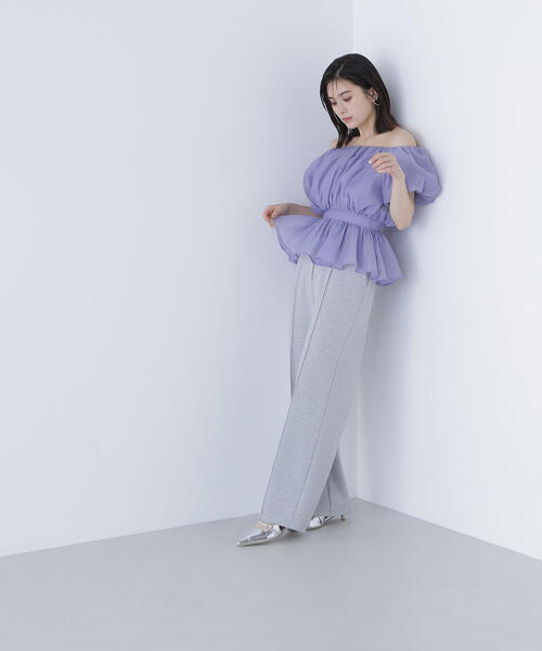 NATURAL BEAUTY BASIC(ナチュラルビューティーベーシック)の「◇スムースストレートパンツ(その他パンツ・レディース・グレー/チャコールグレー・MEDIUM/P/S)」の3枚目の写真