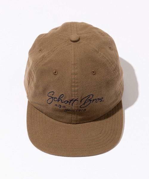 schott(ショット)の「【SCHOTT】COTTON SUEDE EMB 6P CAP(キャップ・メンズ・ブラウン/ブラック・FREE)」の2枚目の写真