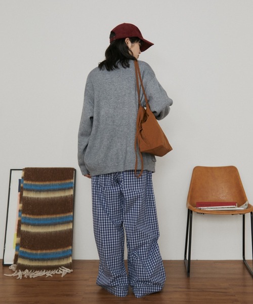 MERLOT(メルロー)の「【ウエストゴム】ギンガムチェックワイドイージーパンツ(その他パンツ・レディース・ブルー/レッド・FREE)」の22枚目の写真
