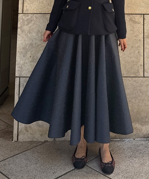JENNE(ジェンヌ)の「ジャガード立体ドレープスカート(スカート・レディース・ブラック/ホワイト/ネイビー・SMALL/MEDIUM/LARGE)」の22枚目の写真